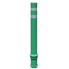 Bolardo flexible A-Pal verde con 2 cintas reflectantes