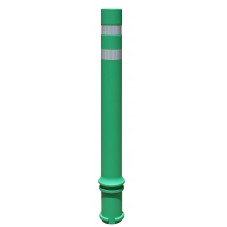 Bolardo flexible A-Pal verde con 2 cintas reflectantes