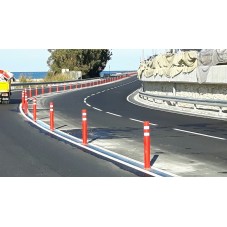 Bolardo flexible A-Pal rojo con 2 cintas reflectantes