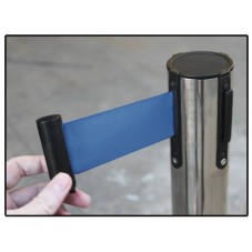 poste control peatonal acero inoxidable con cinta azul
