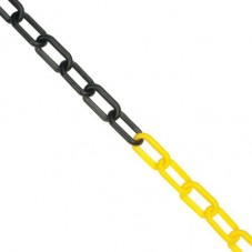 cadena de plástico amarilla y negra
