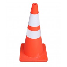 Cono naranja con doble tira reflectante pvc 70x36